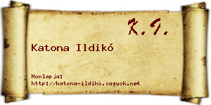 Katona Ildikó névjegykártya